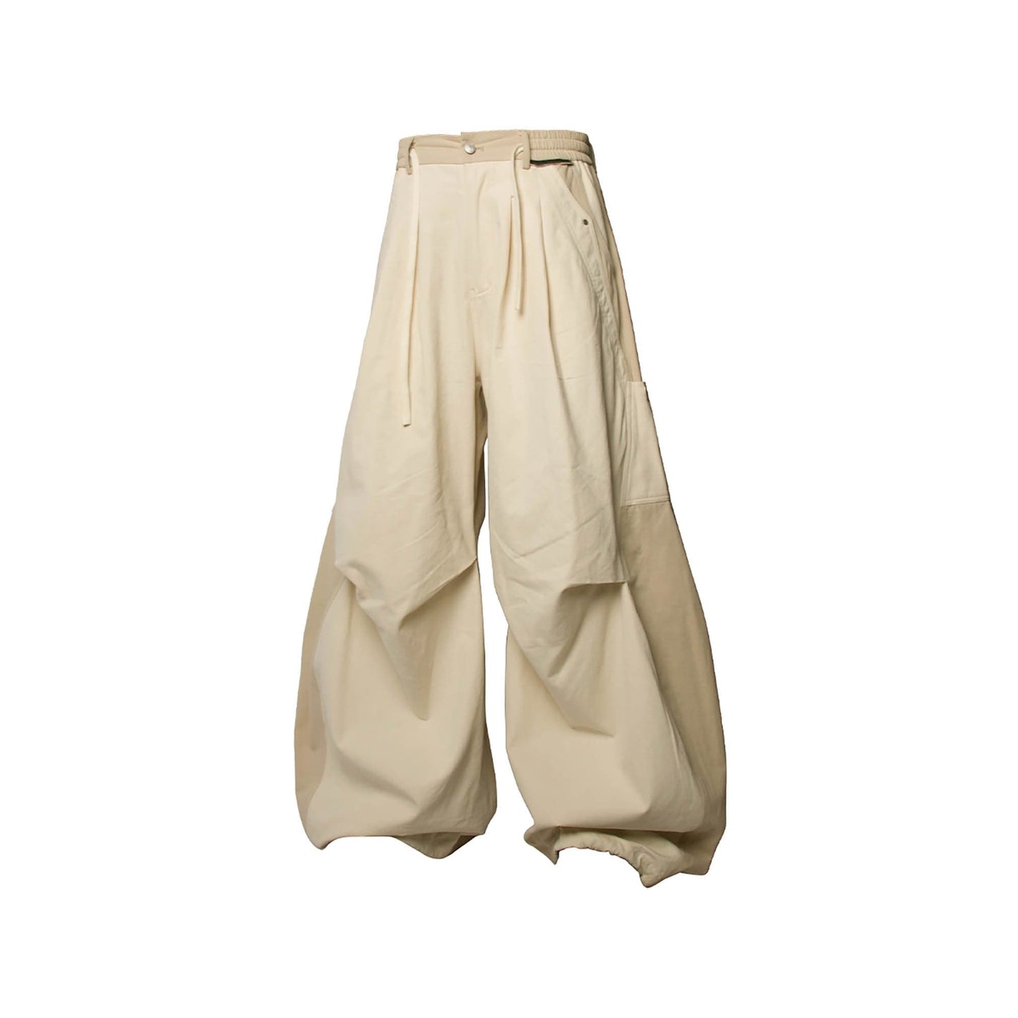 Spliced Crinkled Oversized Cargo Pants