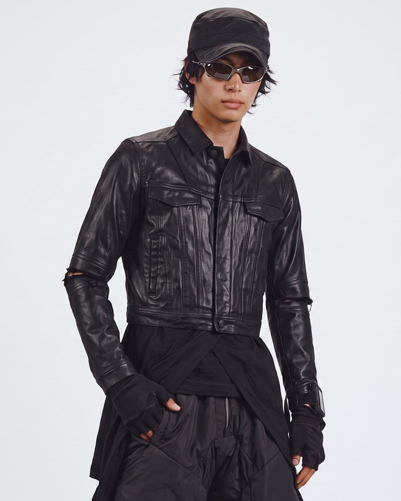 Post-Apocalyptic Waxed Denim Trucker Jacket