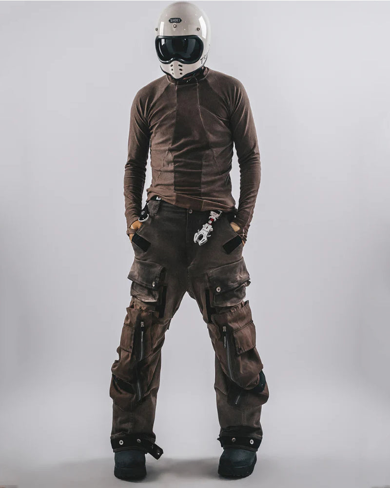 Post-Apocalyptic Functional 3D Pocket Wide Leg Cargo Pants