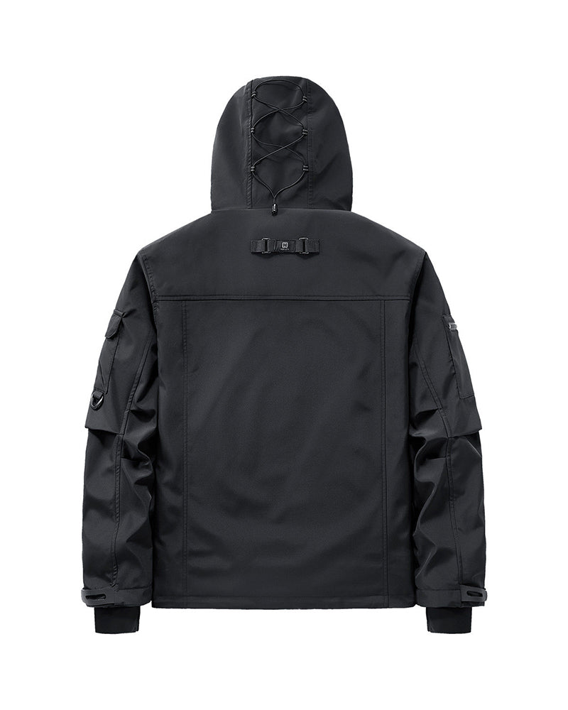 Techwear Hooded Tactical Cargo Jacket