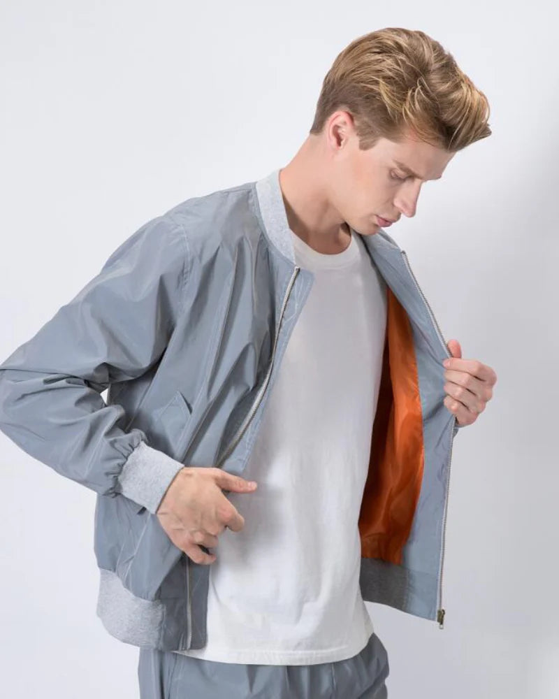 Techwear Silver Reflective Flight Jacket