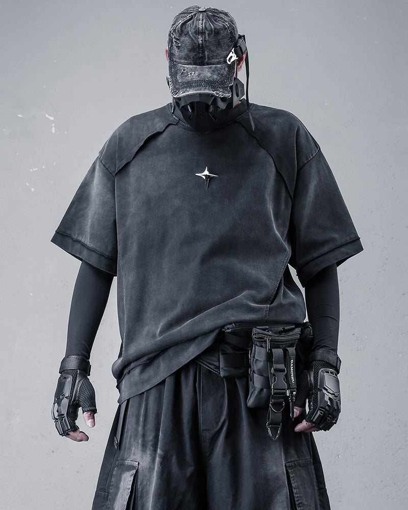 Techwear Distressed Urban Cotton T-Shirt