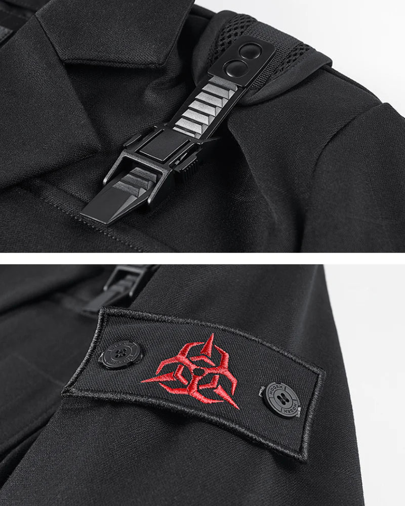 Functional Multi-Pocket Utility Blazer Jacket