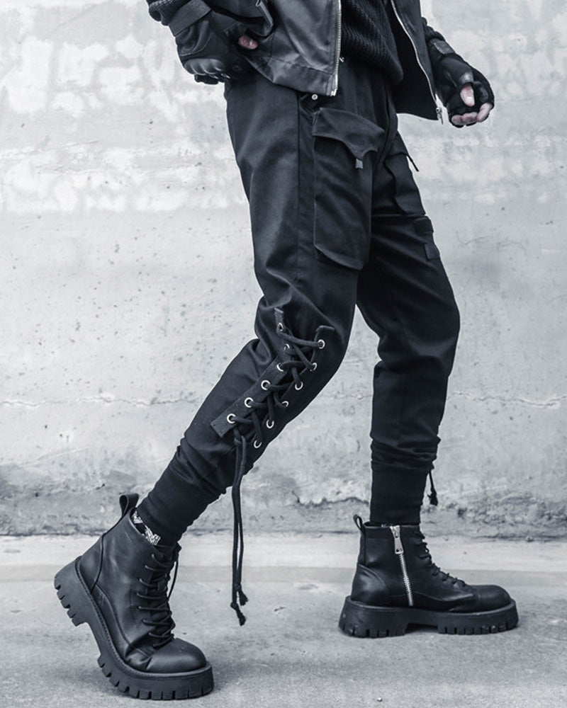 Streetwear Drawstring Slim Cargo Pants