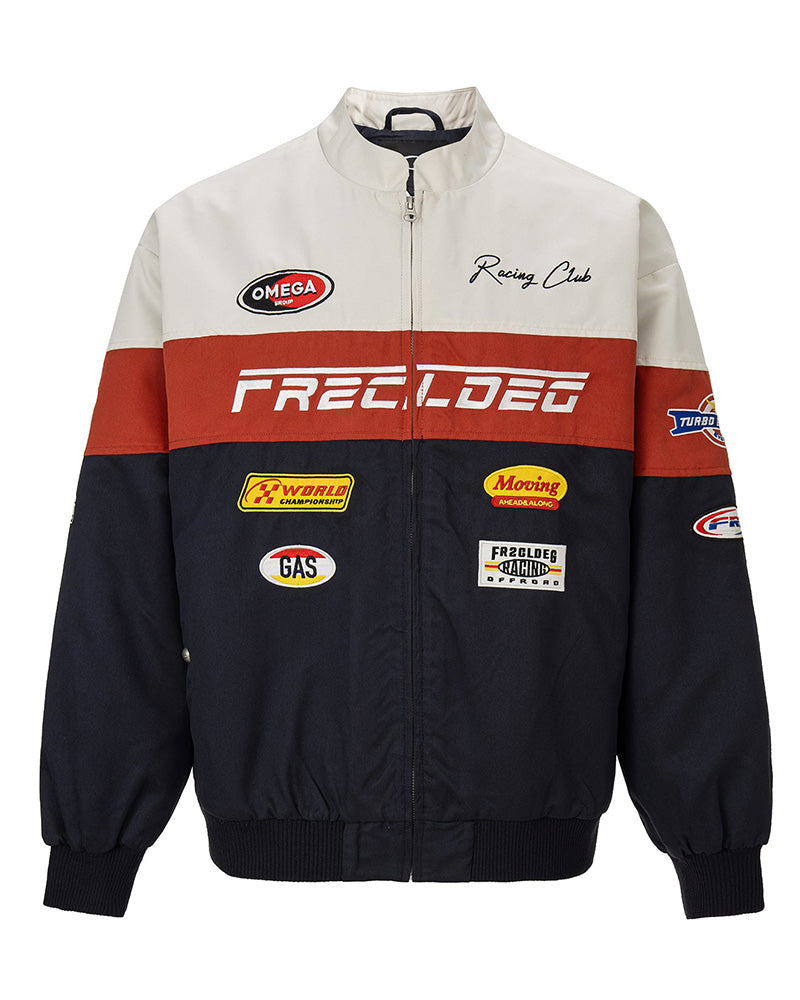 Retro Contrast Racing Patch Jacket