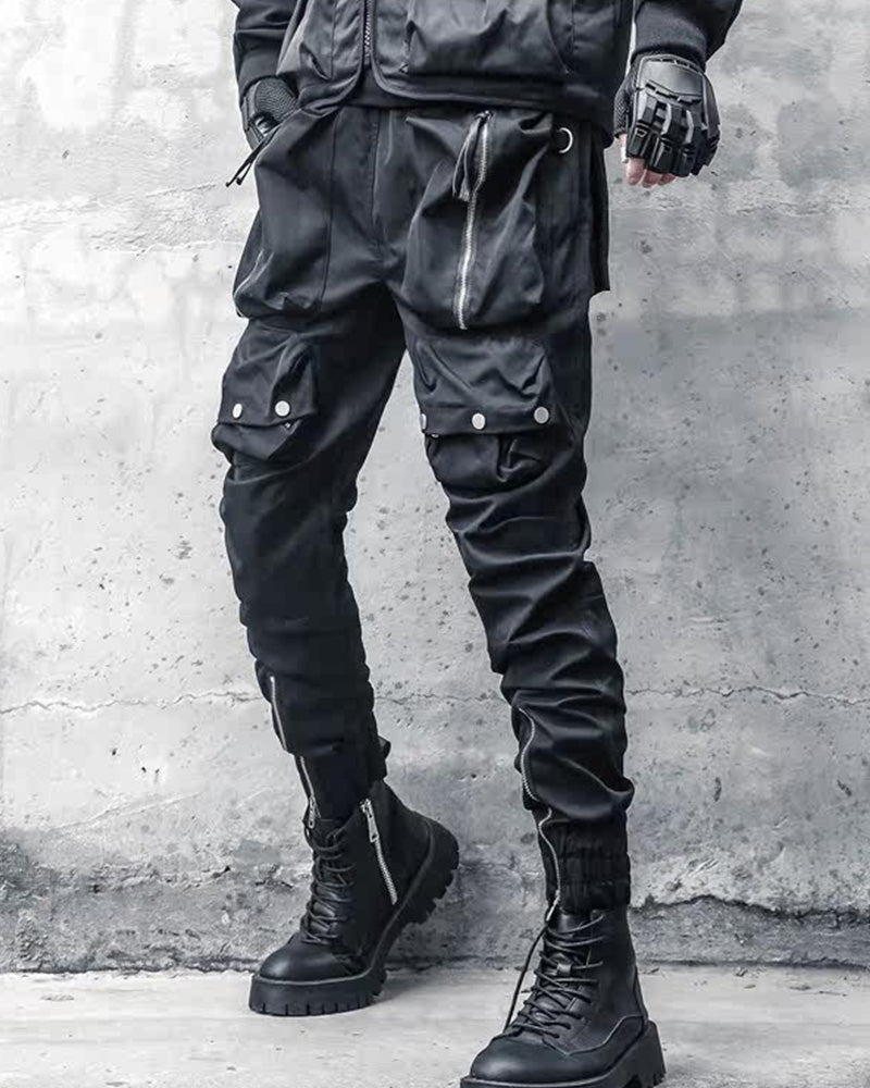 Functional Multi-Zip Techwear Cargo Pants