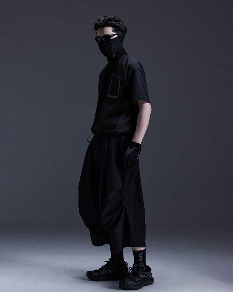 Bonded-Pocket Techwear Short-Sleeve Tee