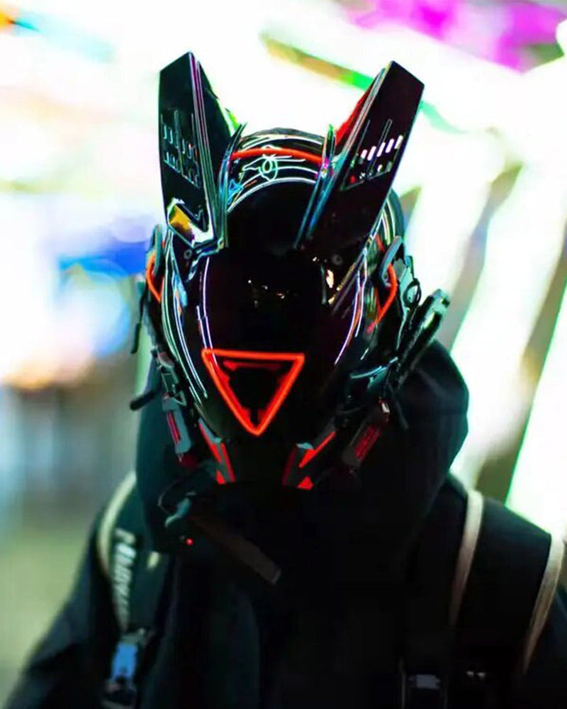 Cyberpunk Led Helmet Mask