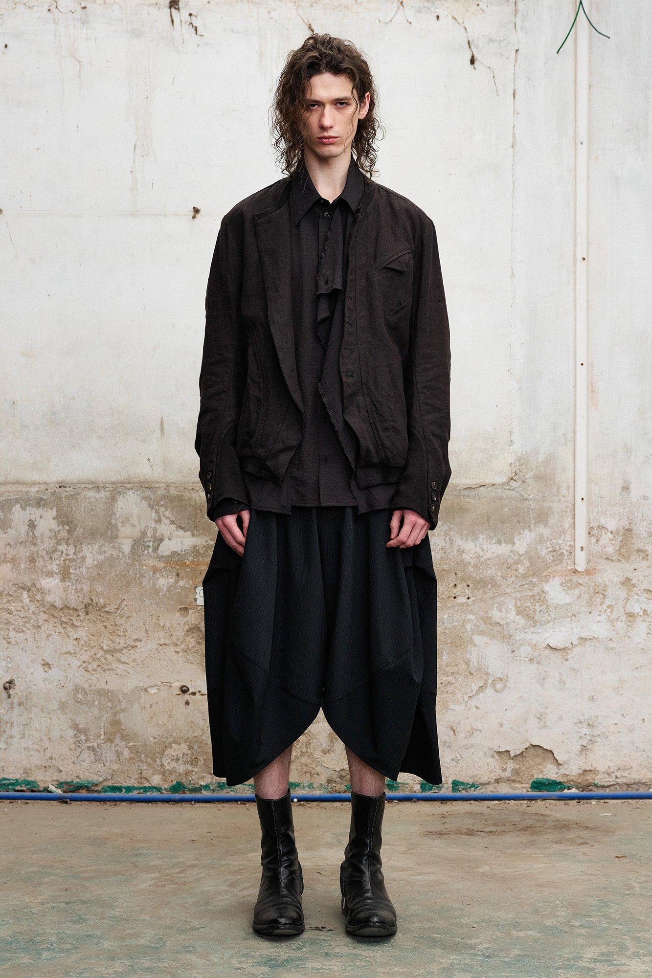 Pinstripe Balloon Skort Pants