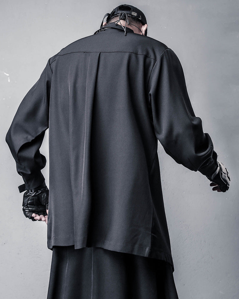 Japanese Asymmetric Ruffle Darkwear Shirt