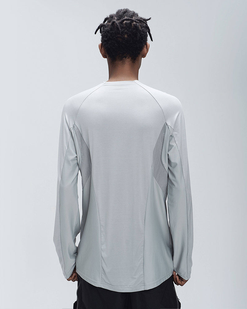 Techwear Color-Block Mock Neck Long-Sleeve Tee