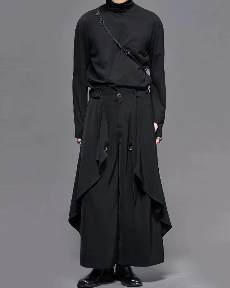 Modern Japanese Mock Neck Long-Sleeve T-Shirt