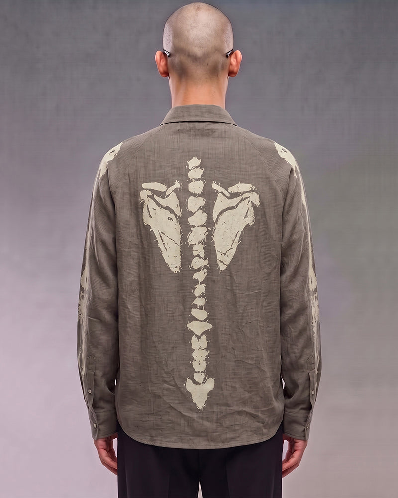 Post-Apocalyptic Skeleton Print Loose Long Sleeve Shirt