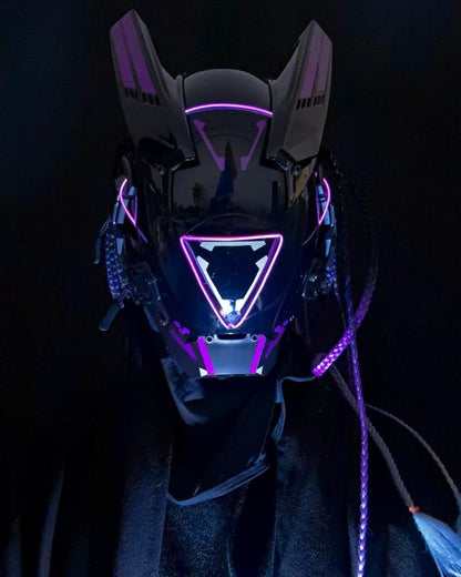 Night Game Dreadlocks Led Cyberpunk Helmet Mask