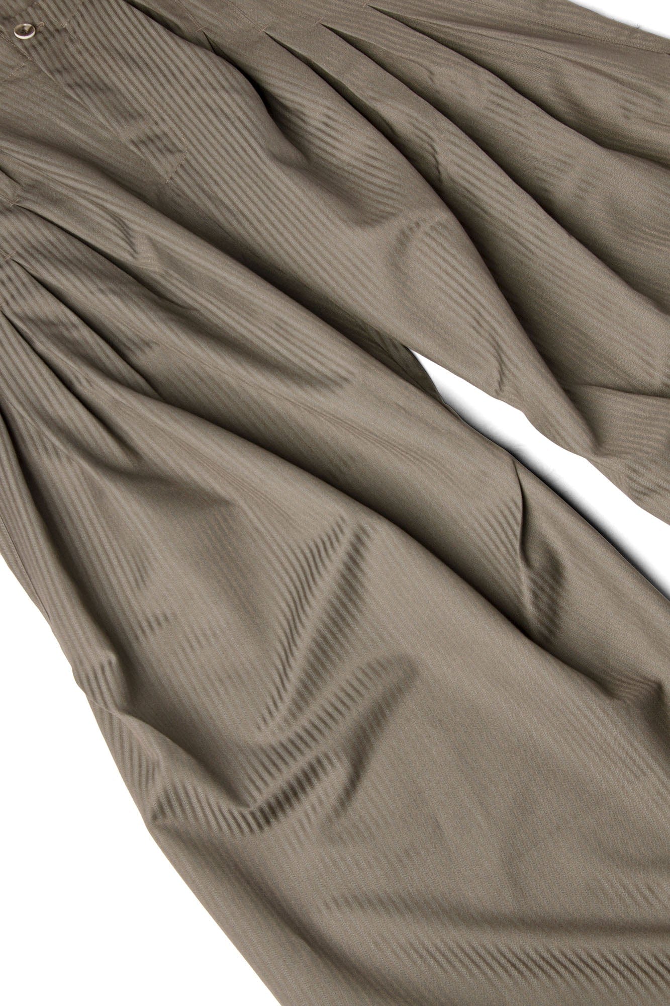 Pinstriped Detachable-Scarf Oversized Pants Brown