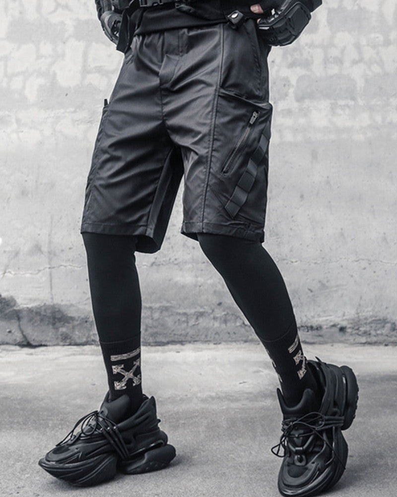 Techwear Utility Zipper Cargo Shorts