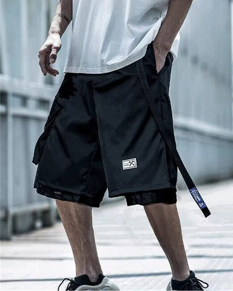 Techwear Layered Strap Cargo Shorts
