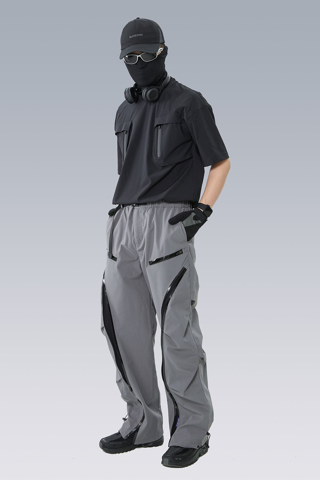 Tactical Mesh-Back Zip Pocket T-Shirt