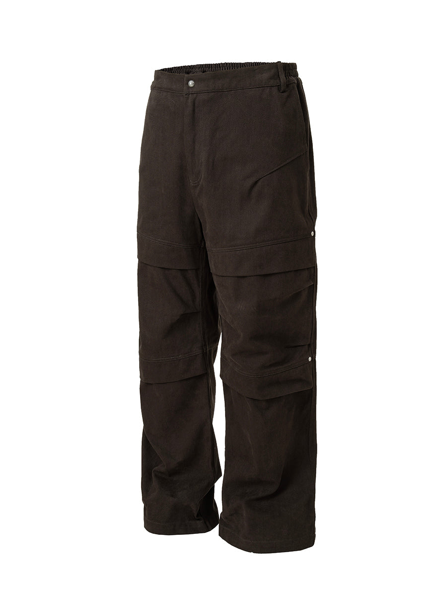 Destructured Pleated-knee Cargo Pants