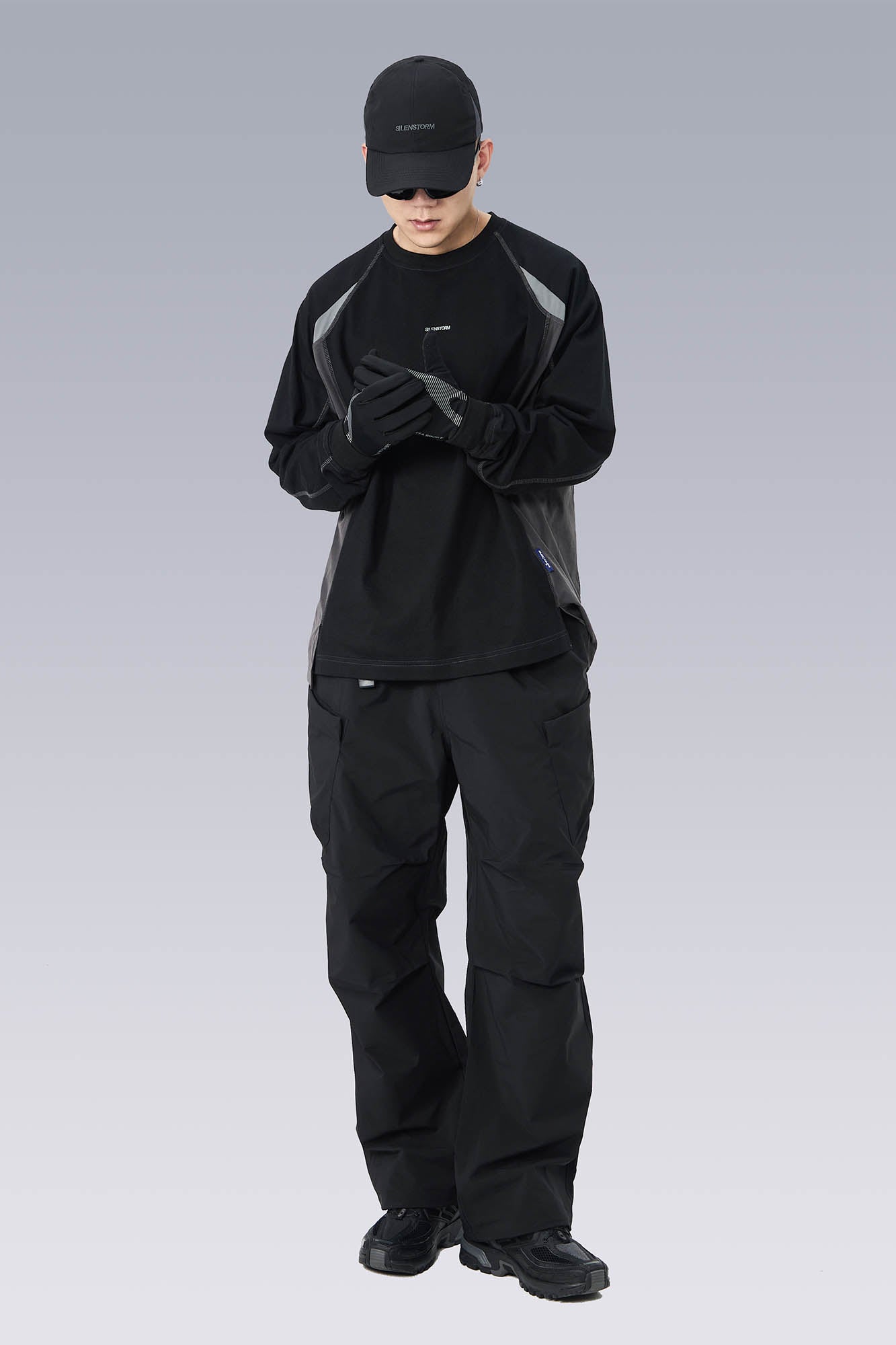 Multi-Pocket Drawstring Crinkled Pants