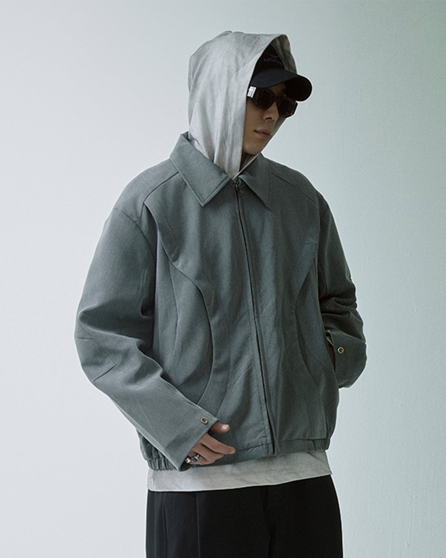 Deconstructed Layered Zip-Up Jacket