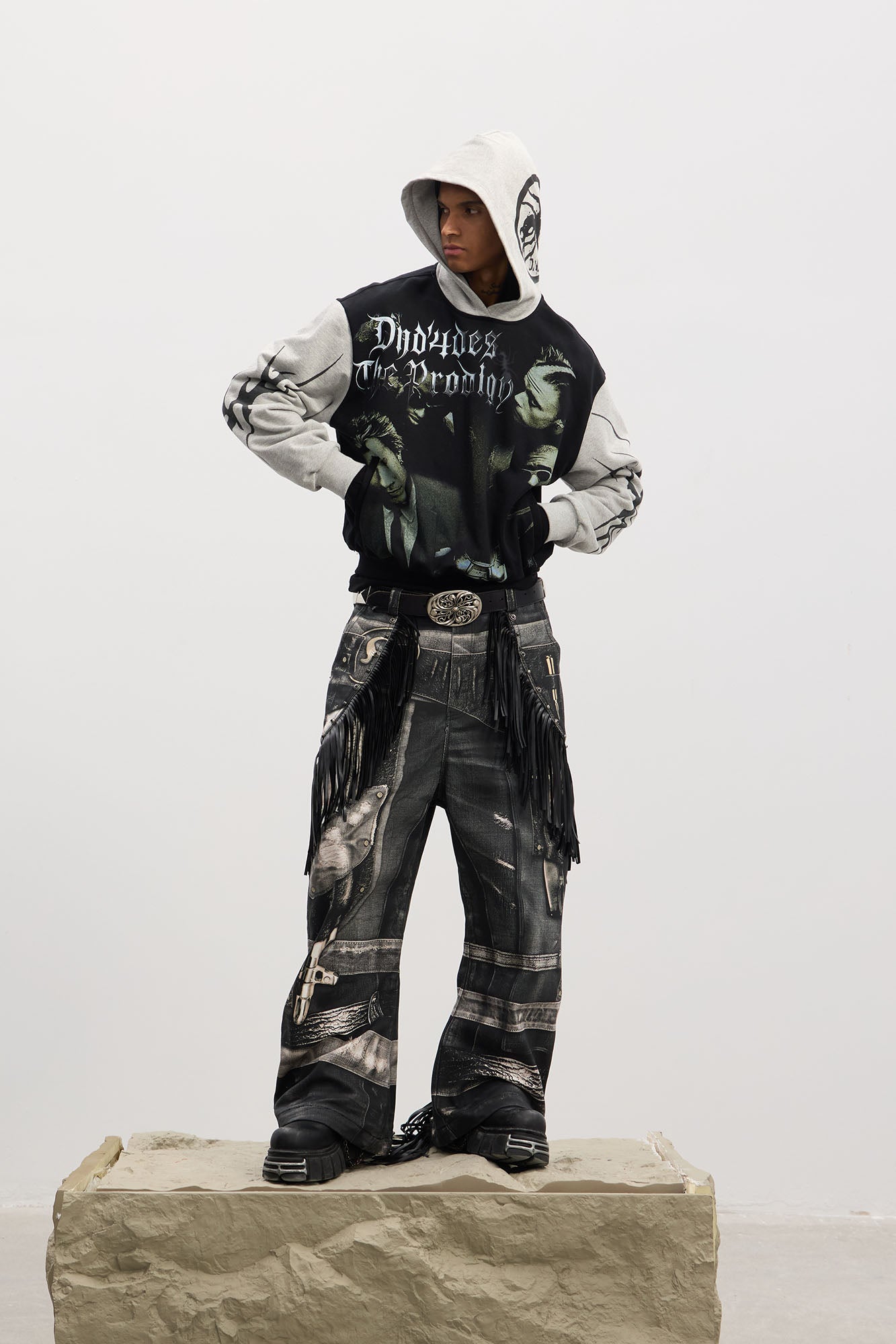 Rockstar Full-Print Contrast Hoodie