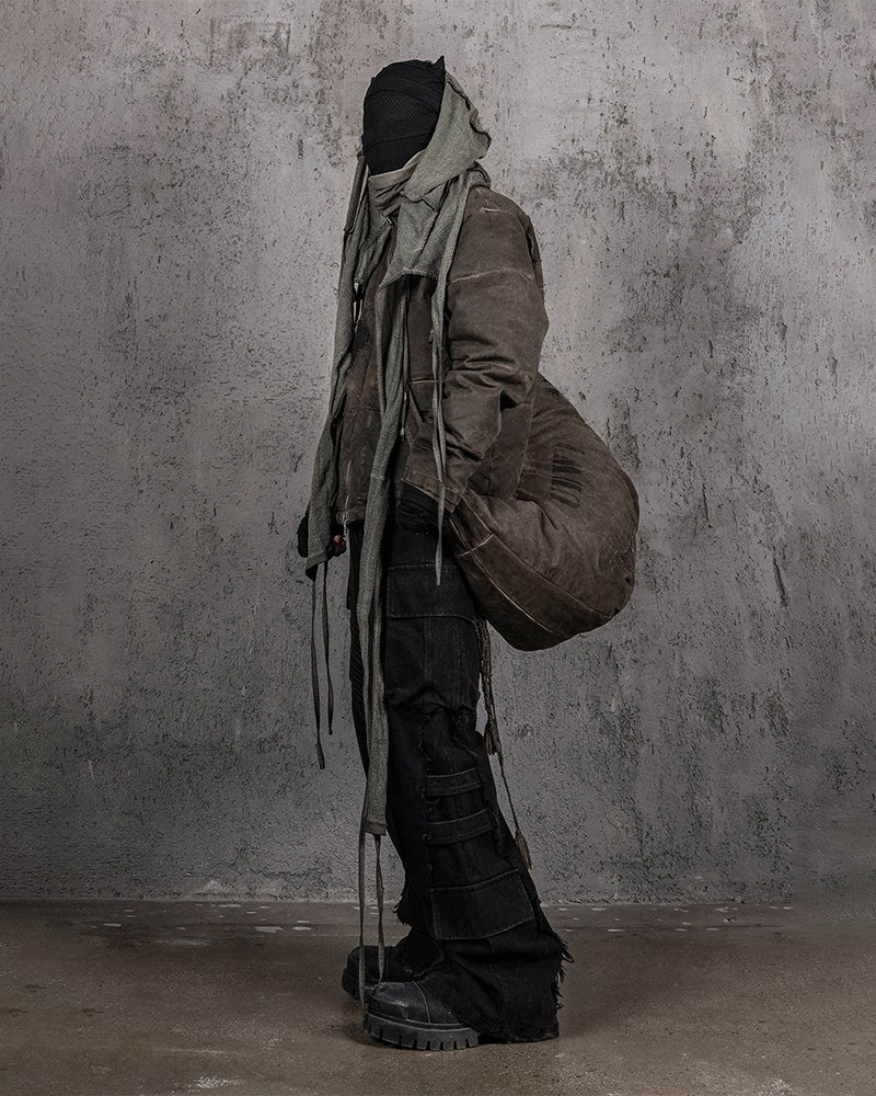 Distressed Wanderer Patchwork Padded Jacket