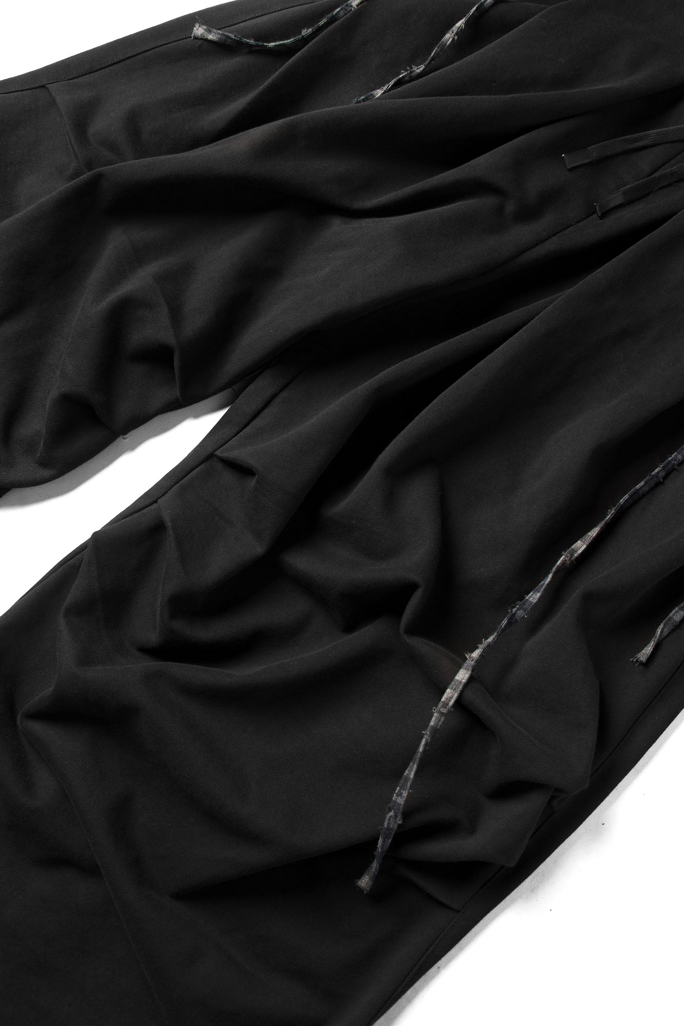 Double Waistband Detachable Back Flap Oversized Sweatpants Black