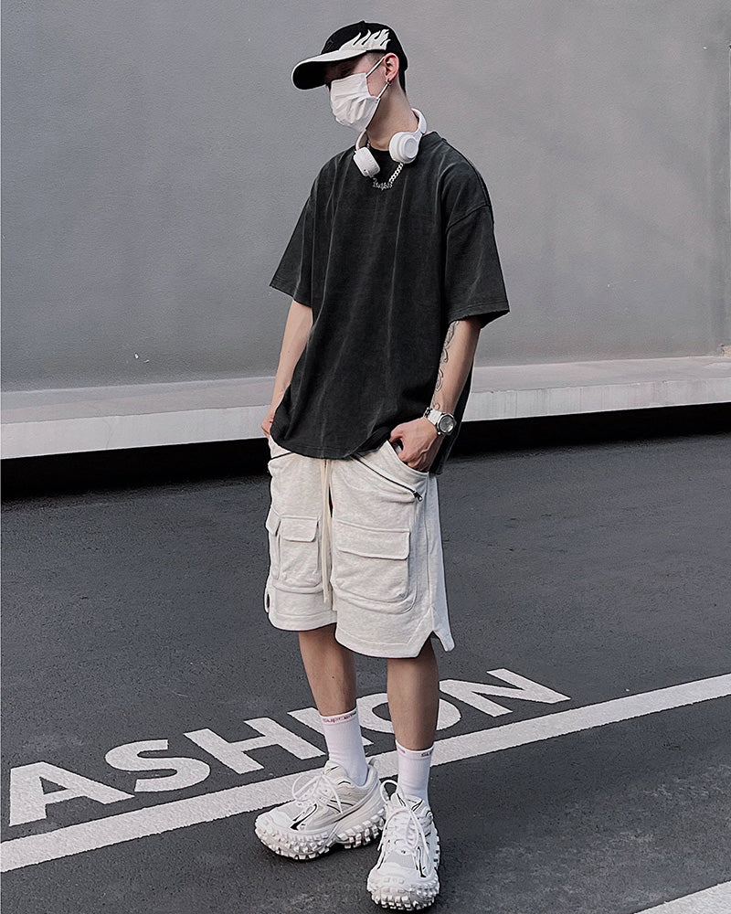Utility Zip-Pocket Cargo Shorts