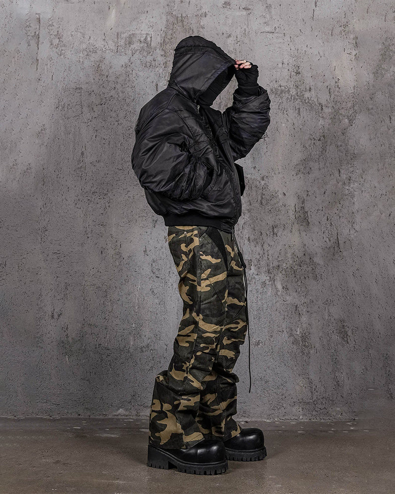 Distressed Bondage MA-1 Jacket Black