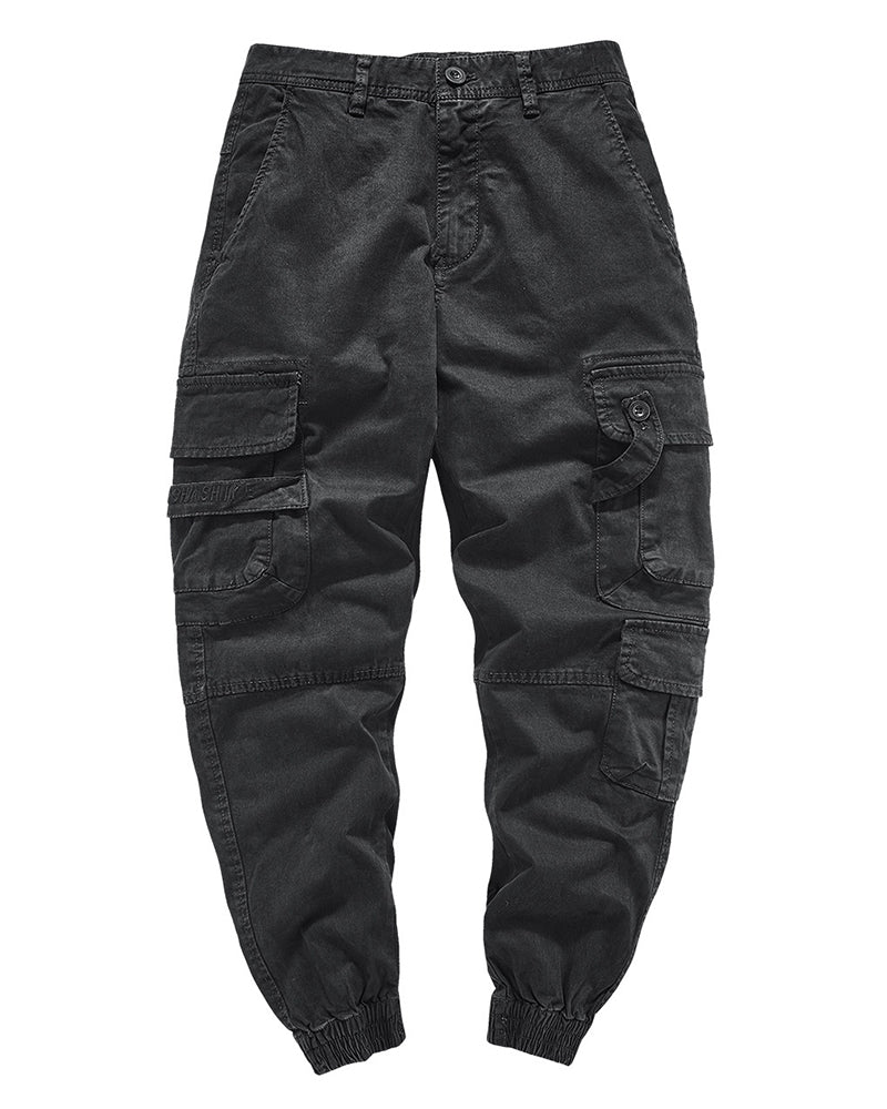 Multi-Pocket Techwear Cargo Cuffed Pants