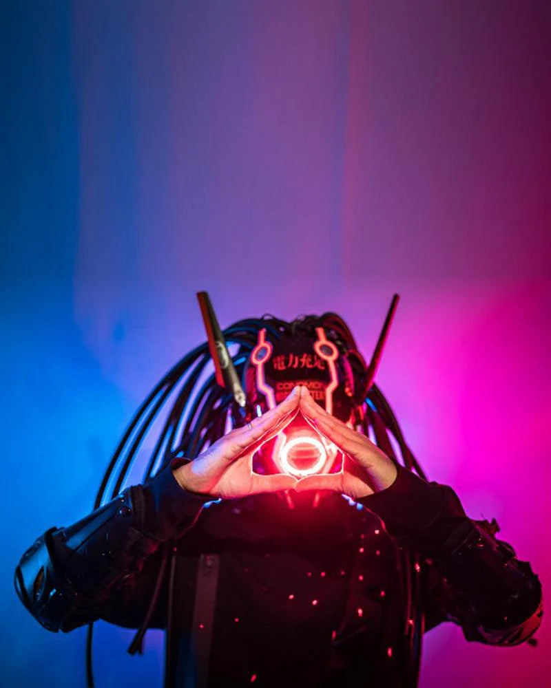 Samurai Dreadlocks LED Cyberpunk Helmet Mask