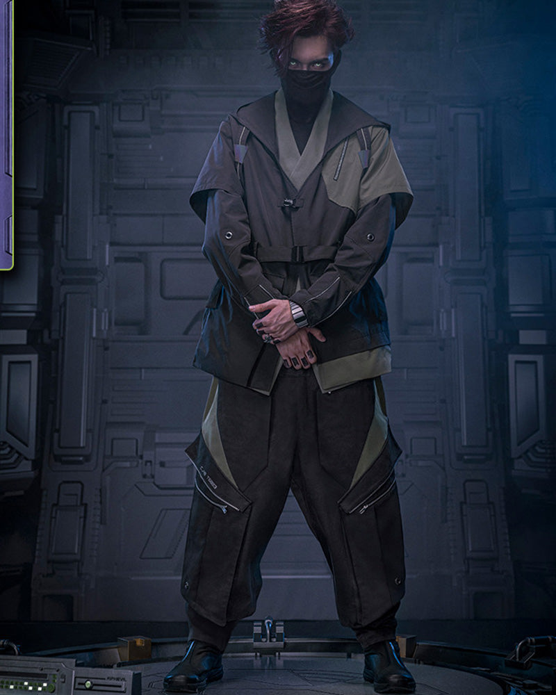 Cyberpunk Outfits Multi-Pocket Stacked Cargo Pants