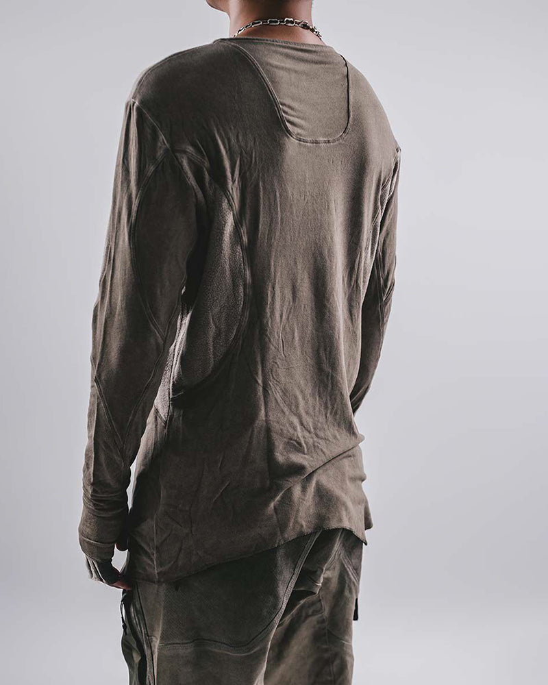 Post-Apocalyptic Oil-Washed Deconstructed Long-Sleeve Tee