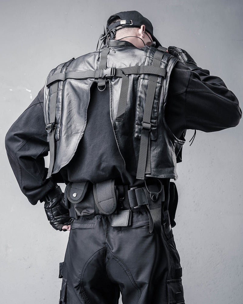 Techwear Coated Utility Cropped Tactical Vest