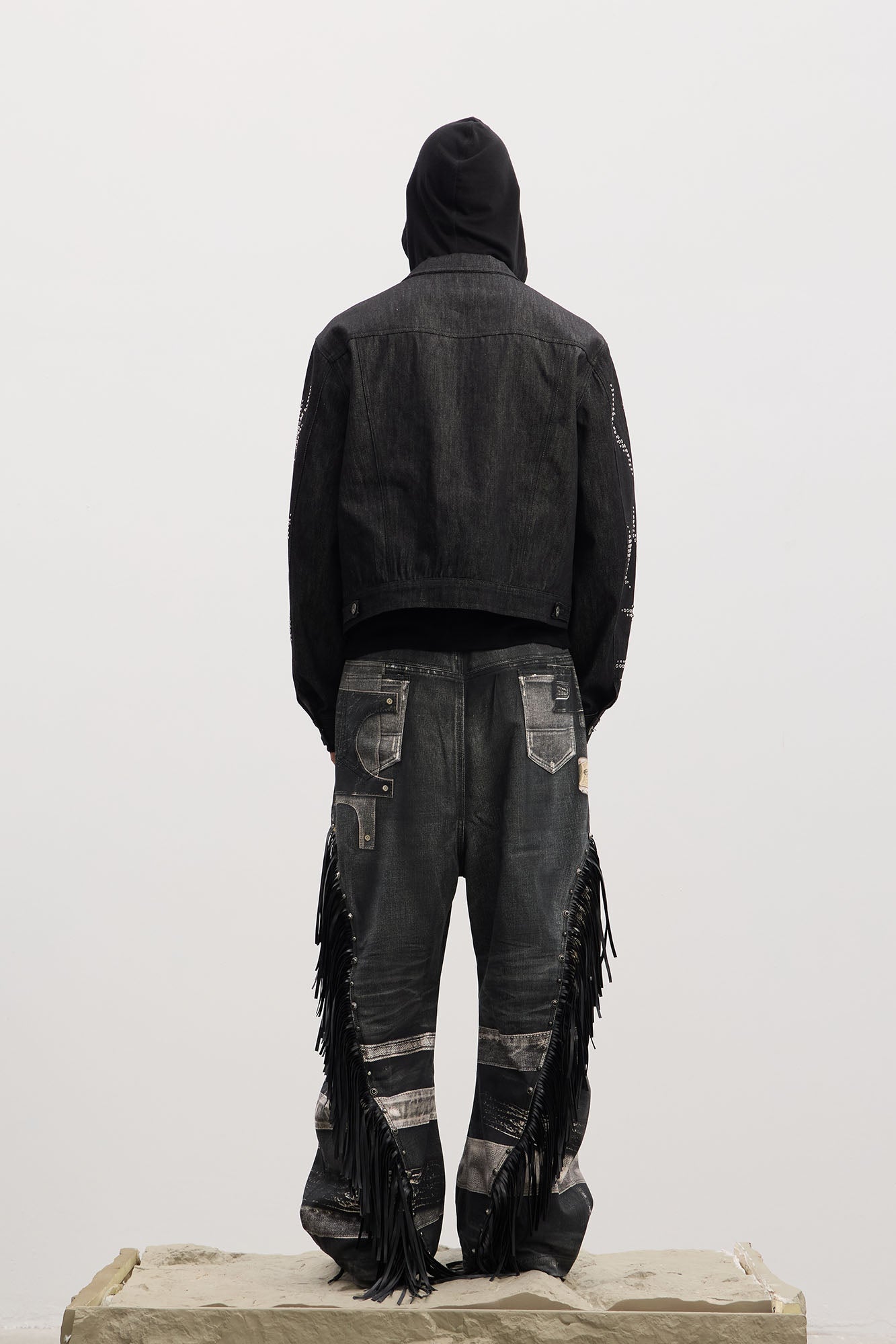 Fringe Full-Print Baggy Jeans