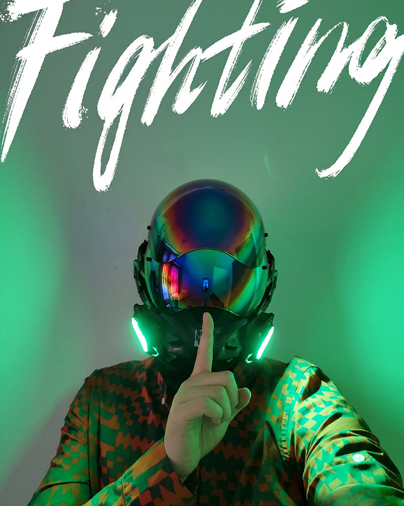 LED Cyberpunk Helmet Mask