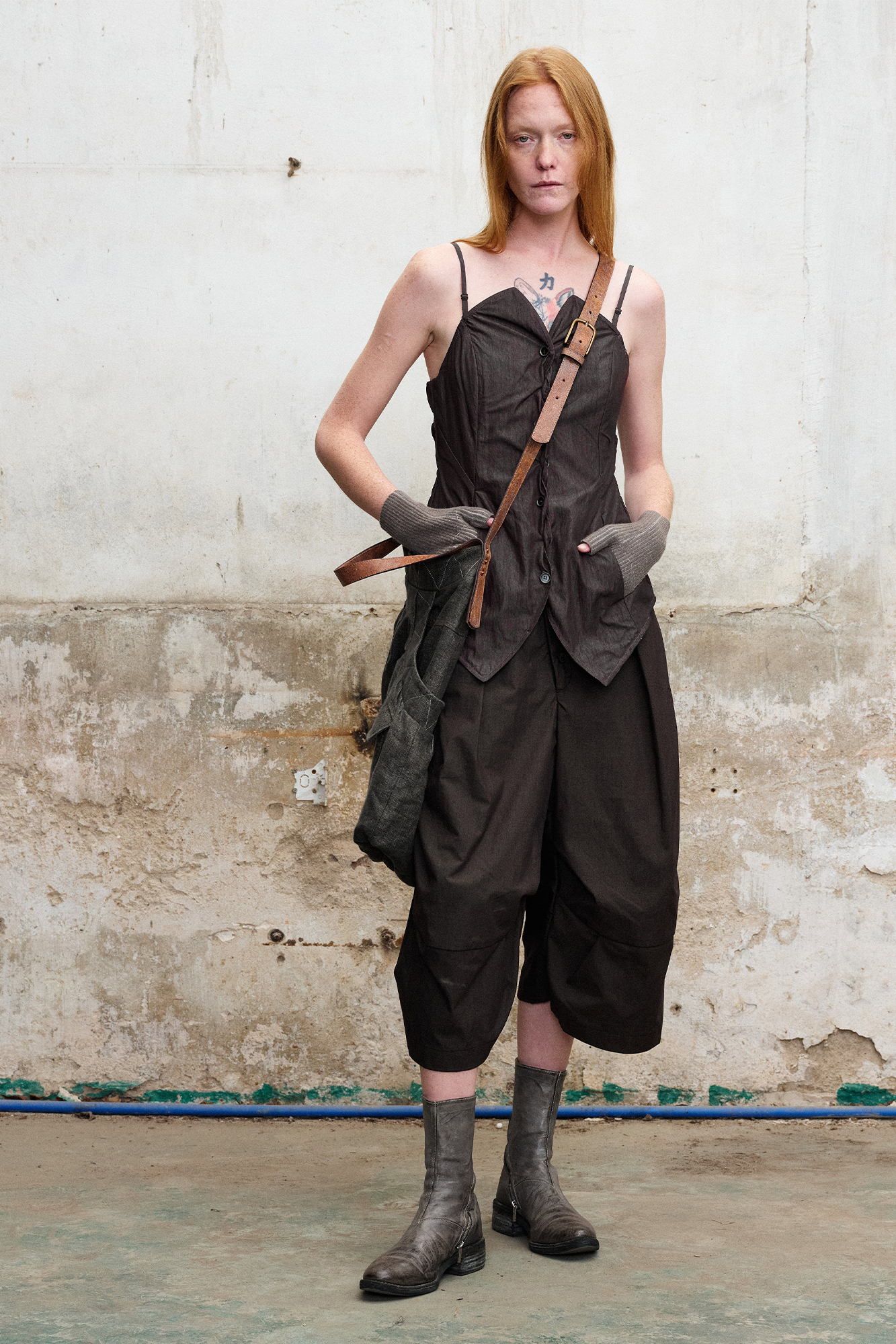 Pleated Button-Fly Shorts