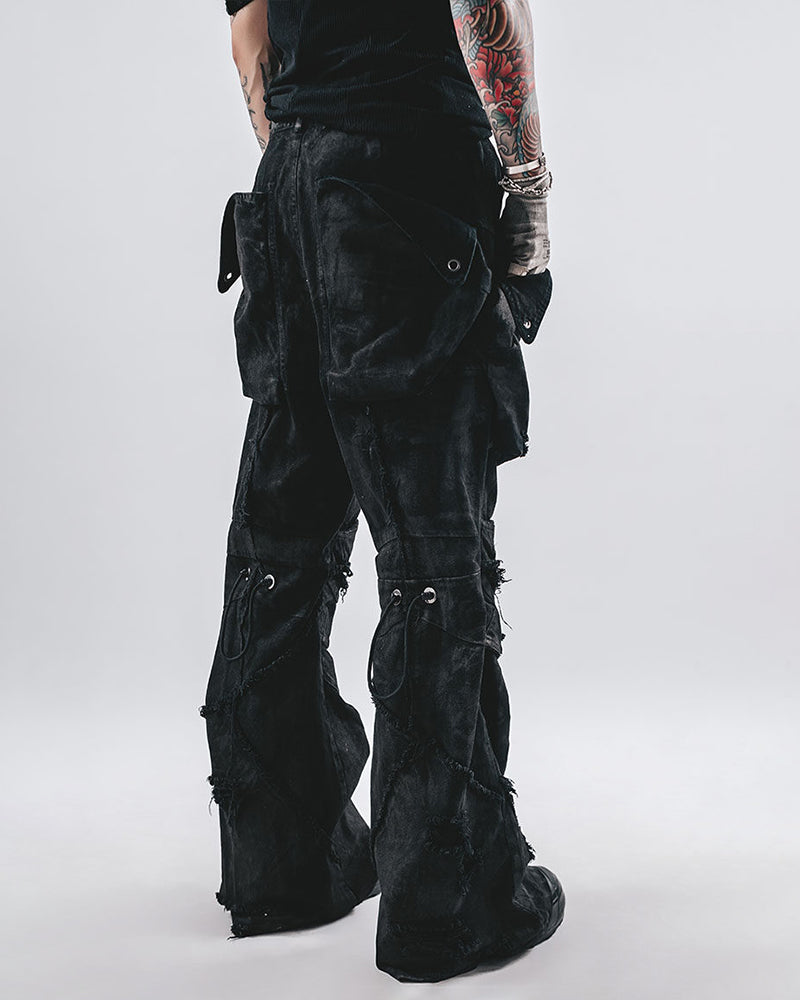 Abyssal Ripped Flared Cargo Pants