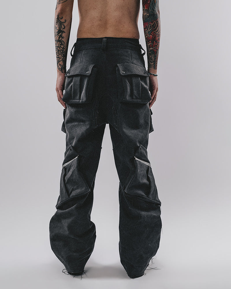 Obsidian Armored Multi-Zip Cargo Pants