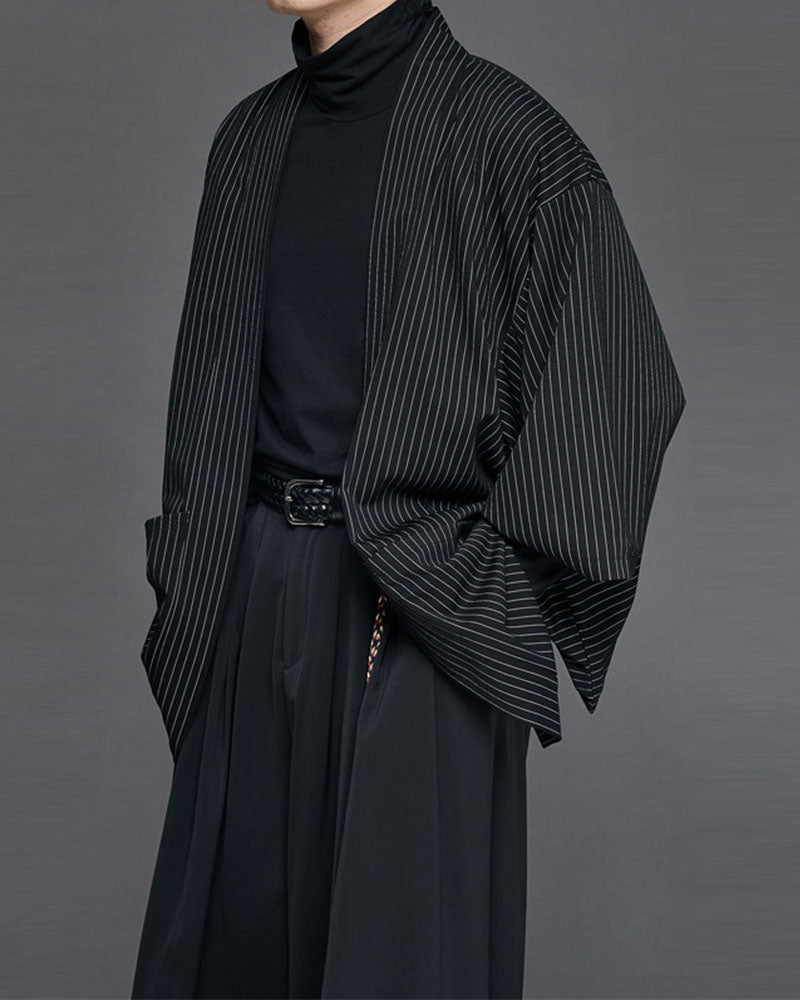 Modern Japanese Pinstripe Kimono Jacket