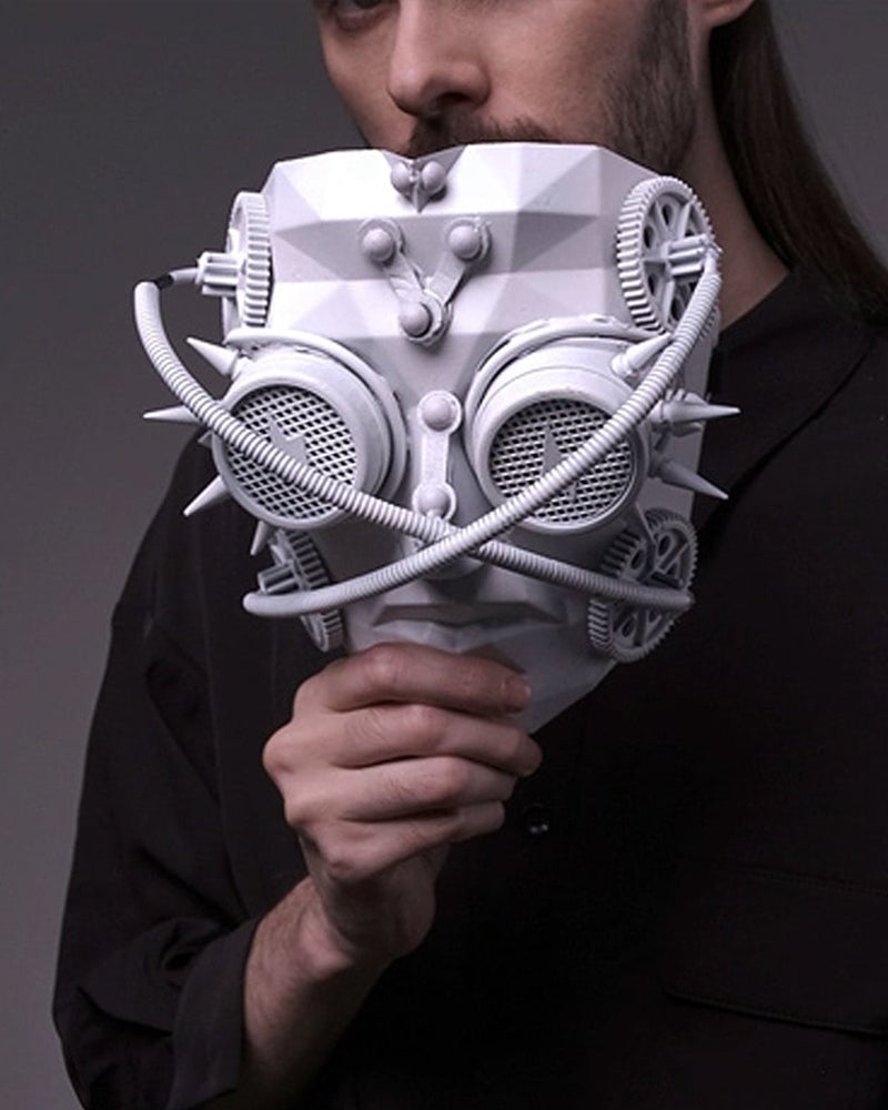 Futuristic Mechanical Rivet Mask