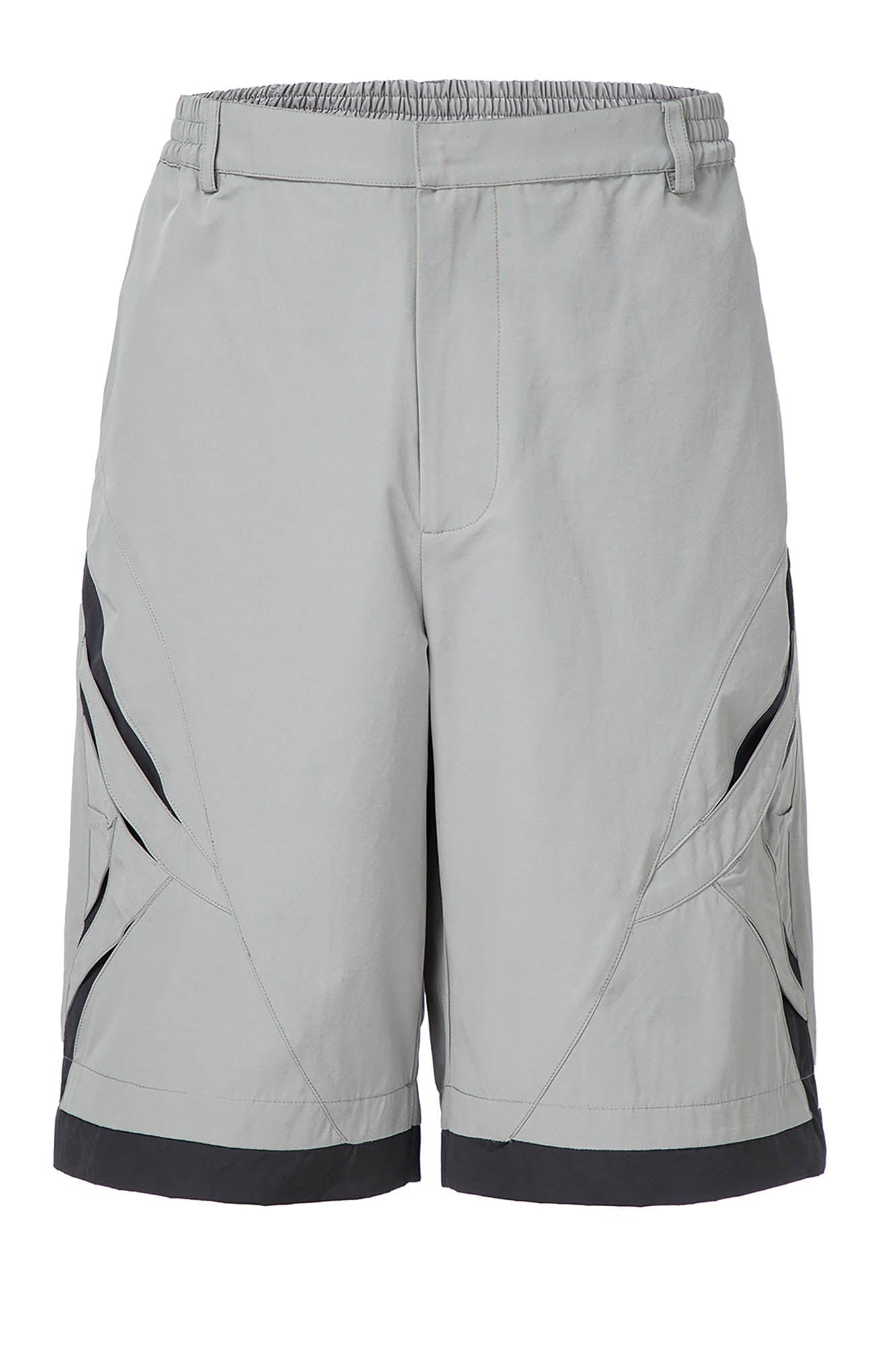 Contrast Panel Cut-Out Knee Shorts
