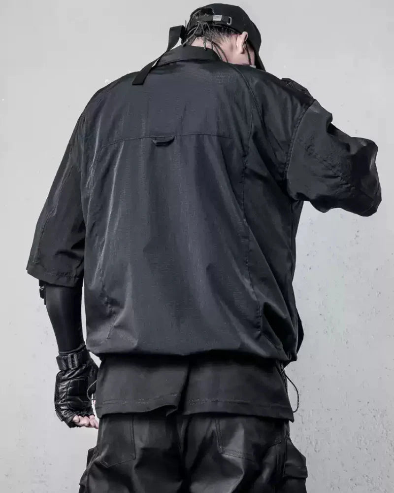 Functional Zip-Up Short Sleeve Shirt