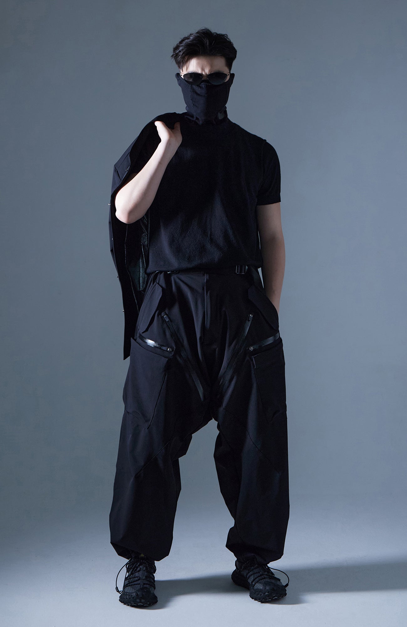 Techwear Drop-Crotch Trousers