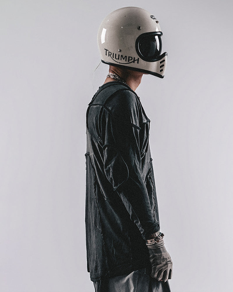 Post-Apocalyptic Raw-Cut Deconstructed Long-Sleeve Tee