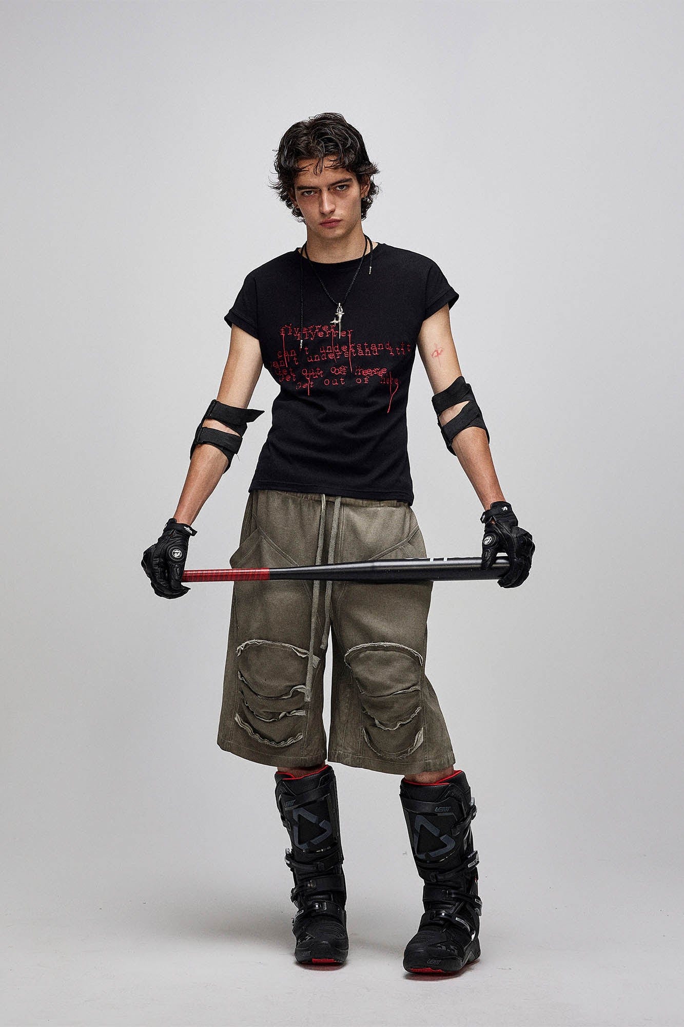 Dirty Fit Layered Frayed Knee Shorts