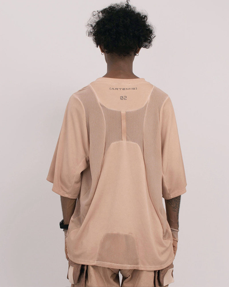Techwear Mesh Panel Short-Sleeve T-Shirt