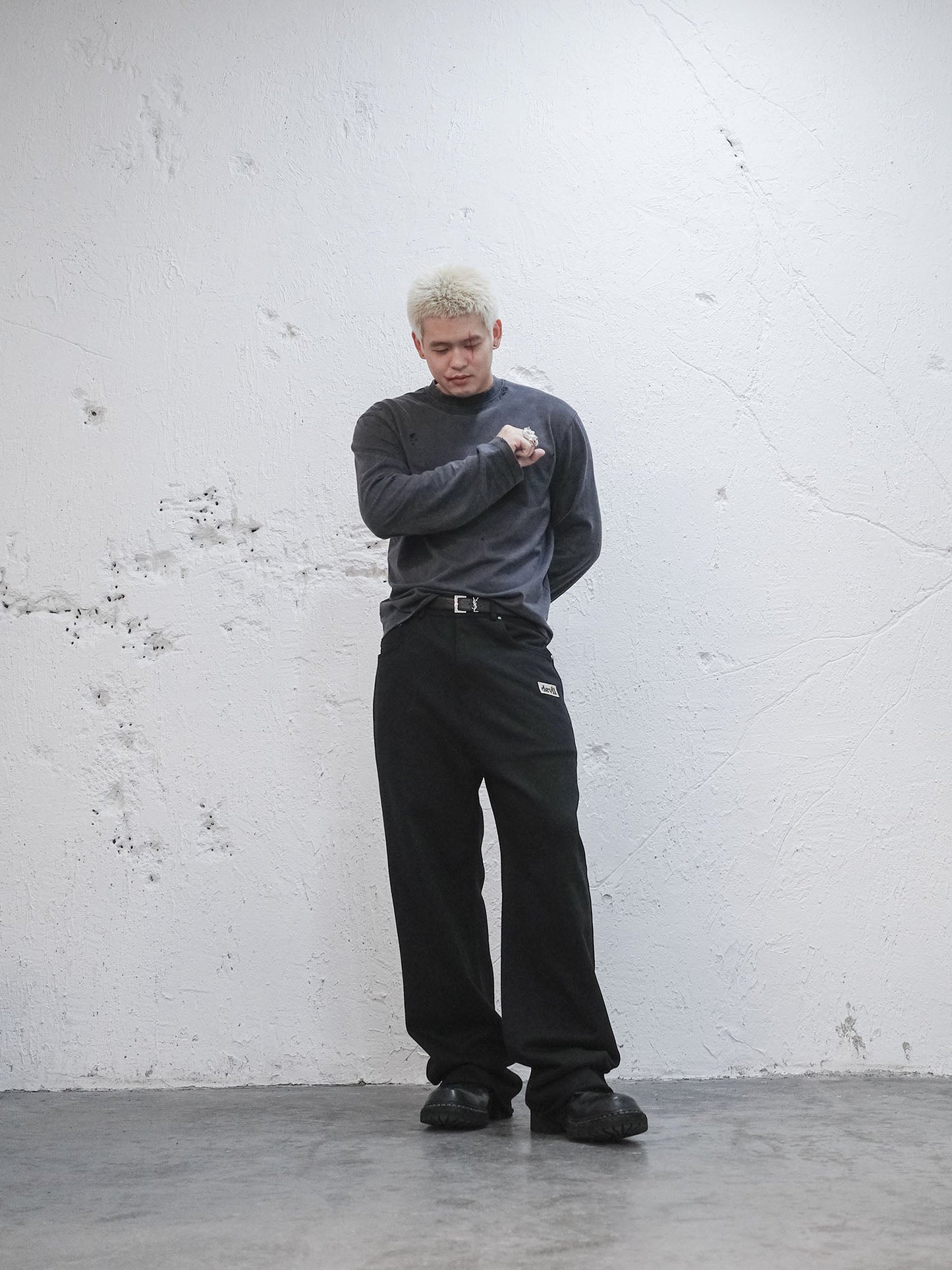 Devil Distressed Long-Sleeve Tee