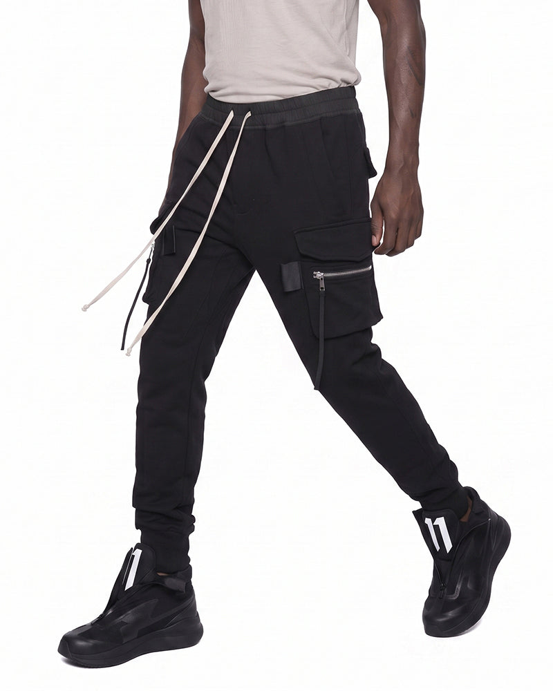 Multi‑Pocket Tactical Drawstring Cargo Jogger Pants